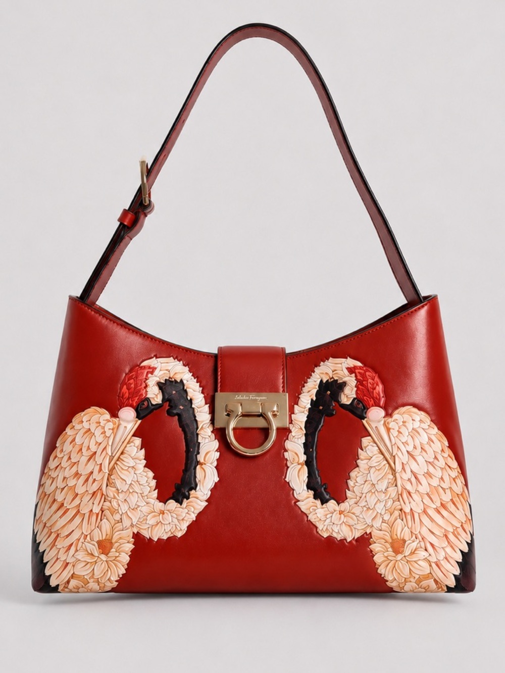 Rare Salvatore Ferragamo Trifolio Shoulder Bag